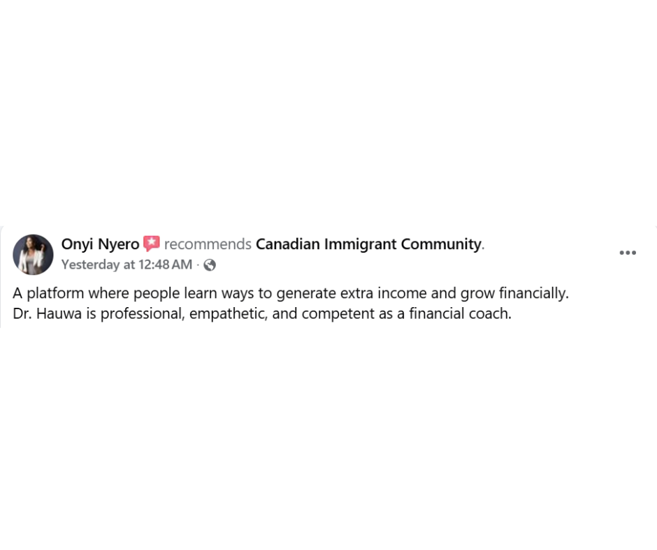 Onyi Nyero recommends Canadian Immigrant Community - Dr. Hauwa Amieenomo PhD is professional, empathetic, and competent